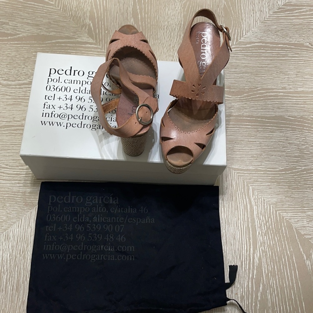 Pedro Garcia Wedge Sandals Size 41 & 1/2